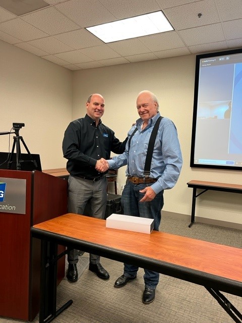 Haag_Global's tweet photo. Big congratulations to Stoney Kirkpatrick, who was recognized at Haag's company meeting for the rare and impressive milestone of 50 YEARS with Haag! This is a huge accomplishment and Stoney is still going strong. Happy Anniversary! #haagglobal #50years #anniversary #engineering https://t.co/rVXp9k4hmE
