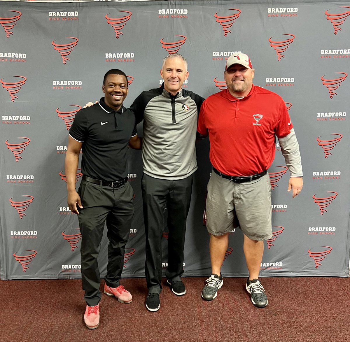 sampson_BHS's tweet photo. Great respect for FSU @Coach_Norvell  it was an honor to meet and talk with you. Your insight on the importance of relationship was Golden! Thank you for stopping by! @Jrod2245 https://t.co/uj29HQxres