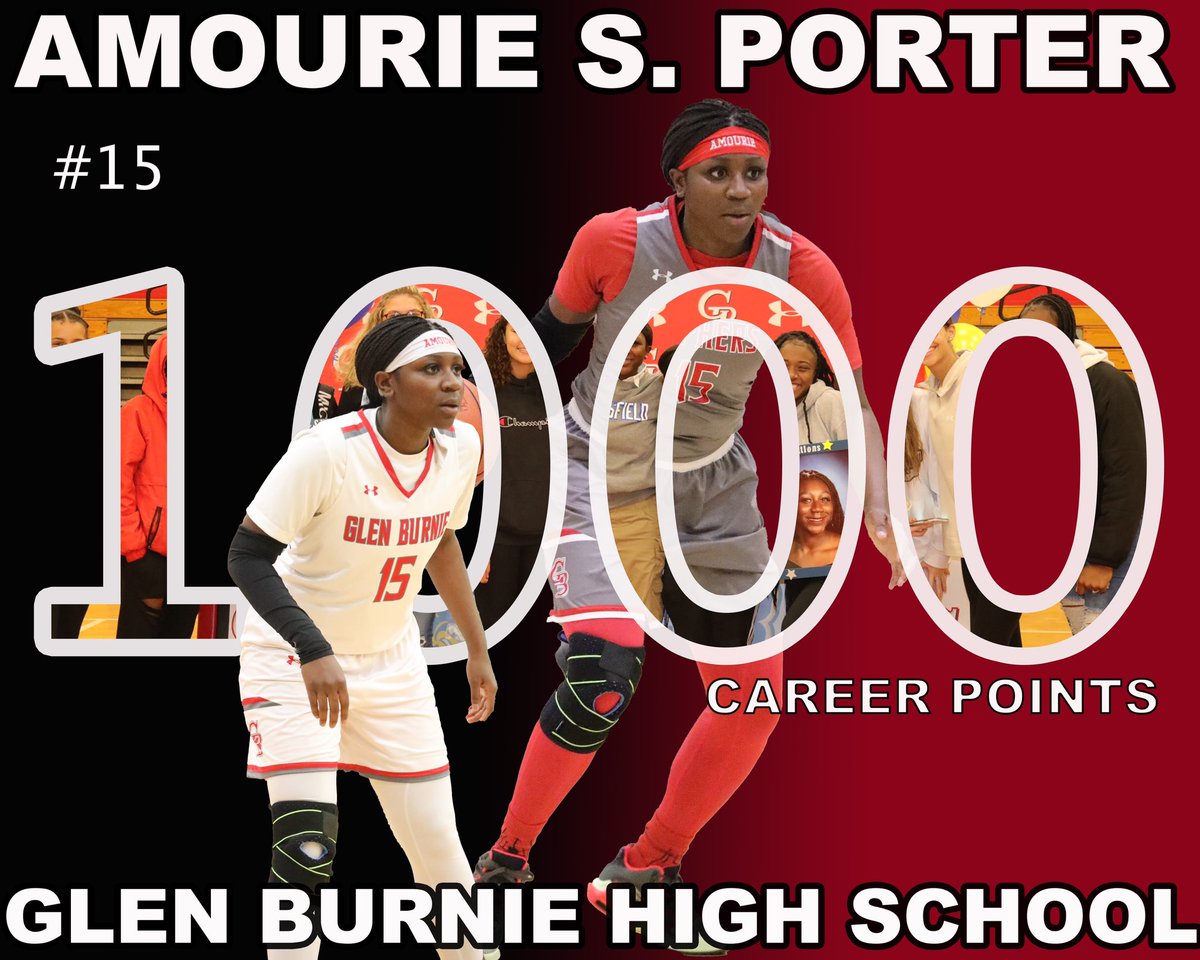 GBHS_GBB's tweet image. Congratulations to Senior Guard Amourie Porter! Amourie scored her 1000th career point tonight at Crofton! #gophernation