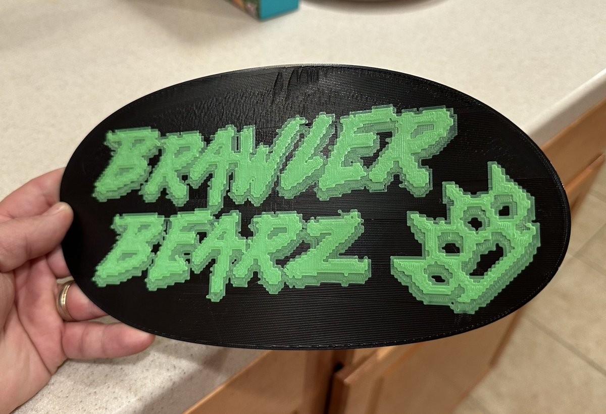 fish311174's tweet photo. Added a little #3DPrinted @BrawlerBearz wall art to go along with the hand painted frog on the wall above the workstation. Got a little something else in the noodle I'm trying to get done too! 👀

#WeBrawlin #LFGrrr #Web3 #NFT https://t.co/PVEYsHUA2l