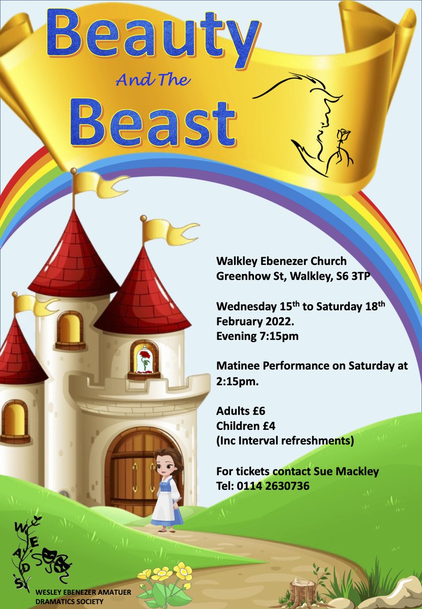 ‼️TICKETS NOW ON SALE‼️
Tickets are available now for our February half term annual pantomime!
Wednesday 15th February 7:15pm
Thursday 16th February 7:15pm
Friday 17th February 7:15pm
Saturday 18th February 2:15pm &amp; 7:15pm
Call Sue for tickets on: 0114 2630736
#walkley #Sheffield