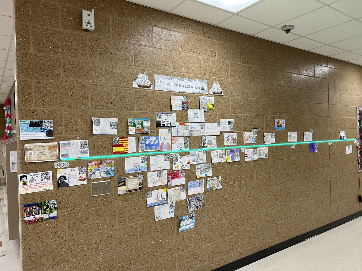 So excited to see finished products on this interactive timeline. Learners used reading skills and content knowledge to create various types of writing, art, music, and interviews (linked by QR codes). Collab with Reading (and Band!) was fun, engaging and purposeful. #CamQuest