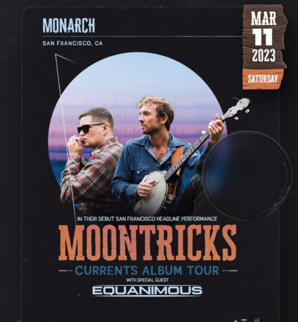 hushconcerts's tweet photo. We're excited to host @moontricksmusic at @MonarchSF in March for their debut headlining show in San Francisco, and their debut album, "Currents!"
Tickets are available now at
https://t.co/YhX0ckhRHw
or
https://t.co/fbJ8sPhT6i
#Moontricks #HUSHconcerts #MonarchSF https://t.co/8H3XmpEJpw