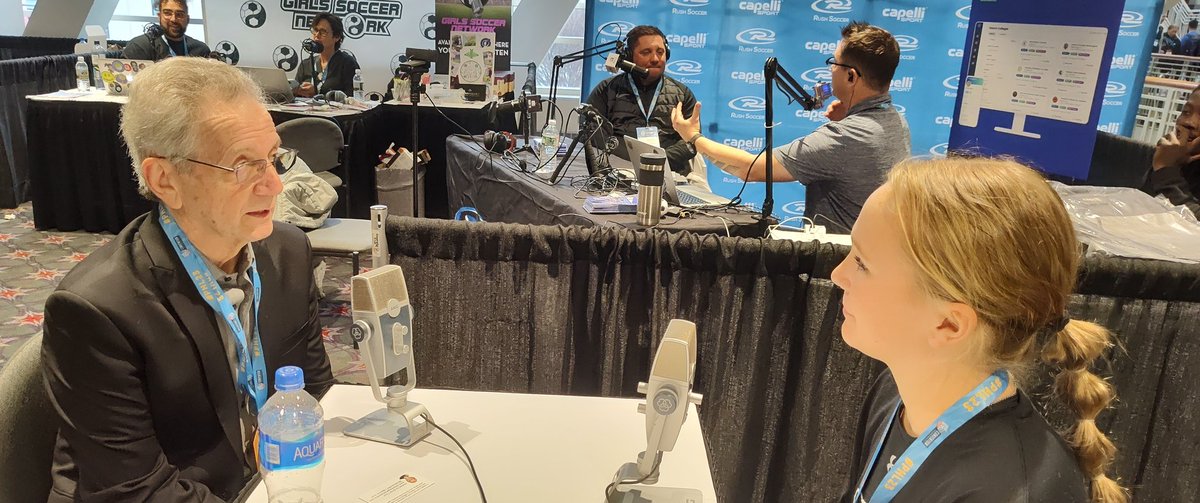 Anna interviewed <a href="/FOXSoccer/">FOX Soccer</a>'s JP Dellacamera on Podcast Row this afternoon at #PHL23.