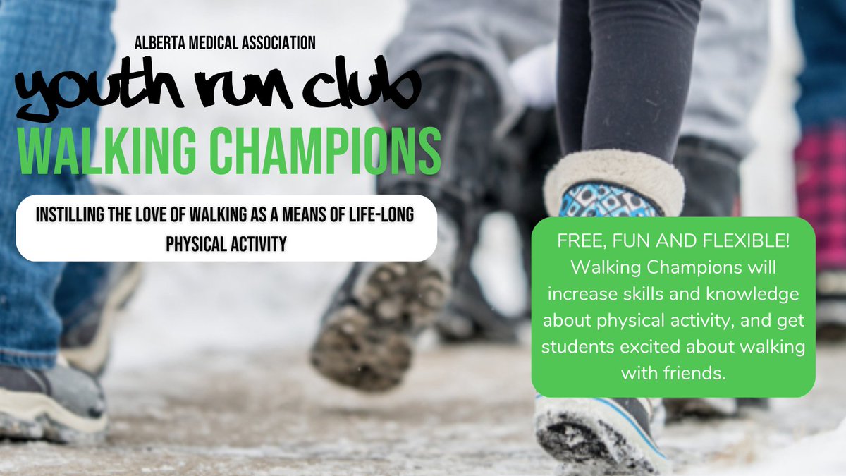 Register today for Walking Champions at bit.ly/3idyrFK! Walking Champion Schools will have access to a free downloadable handbook, challenge and access to events and virtual talks from Canadian Olympians! 

<a href="/Albertadoctors/">Alberta Medical Association (AMA)</a>  <a href="/ABBlueCross/">Alberta Blue Cross</a>  <a href="/Financial_MD/">MD Financial Management</a>