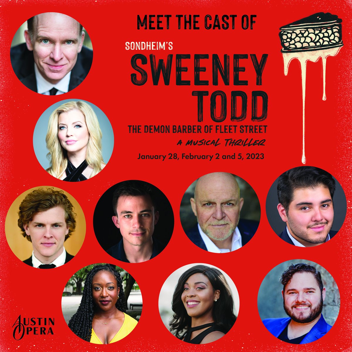 austinopera (@austinopera) on Twitter photo Meet the cast that will bring to life Sondheim’s multiple Tony Award-winning musical thriller, Sweeney Todd: The Demon Barber of Fleet Street. This dark and brooding story of love and revenge runs Jan. 28, Feb. 2, and Feb. 5 <a href="/longcenter/">Long Center</a>.
Get your tickets👉 lnkd.in/gyr3pVgN Meet the cast that will bring to life Sondheim’s multiple Tony Award-winning musical thriller, Sweeney Todd: The Demon Barber of Fleet Street. This dark and brooding story of love and revenge runs Jan. 28, Feb. 2, and Feb. 5 <a href="/longcenter/">Long Center</a>.
Get your tickets👉 lnkd.in/gyr3pVgN