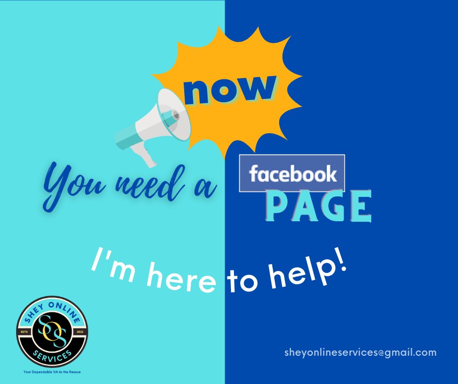 Sheyonline's tweet photo. One of the online services I offer is Facebook page creation where I will assist you every step of the way until your Facebook business page is up and running.📲 Follow me on:
FB- https://t.co/YiiexdUaTO
#ownyourpage #FBpagecreation  #SOS #VA2therescue #dependableVA https://t.co/GiIT1P5u5u