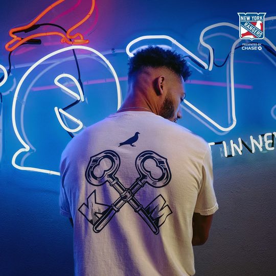 Excited to announce the new collab I worked on with @nyrangers x <a href="/staplepigeon/">Staple</a> – launching 2/10 at the game. Use code STAPLE to level up your experience with @chase shorturl.at/dCHX9 #ad