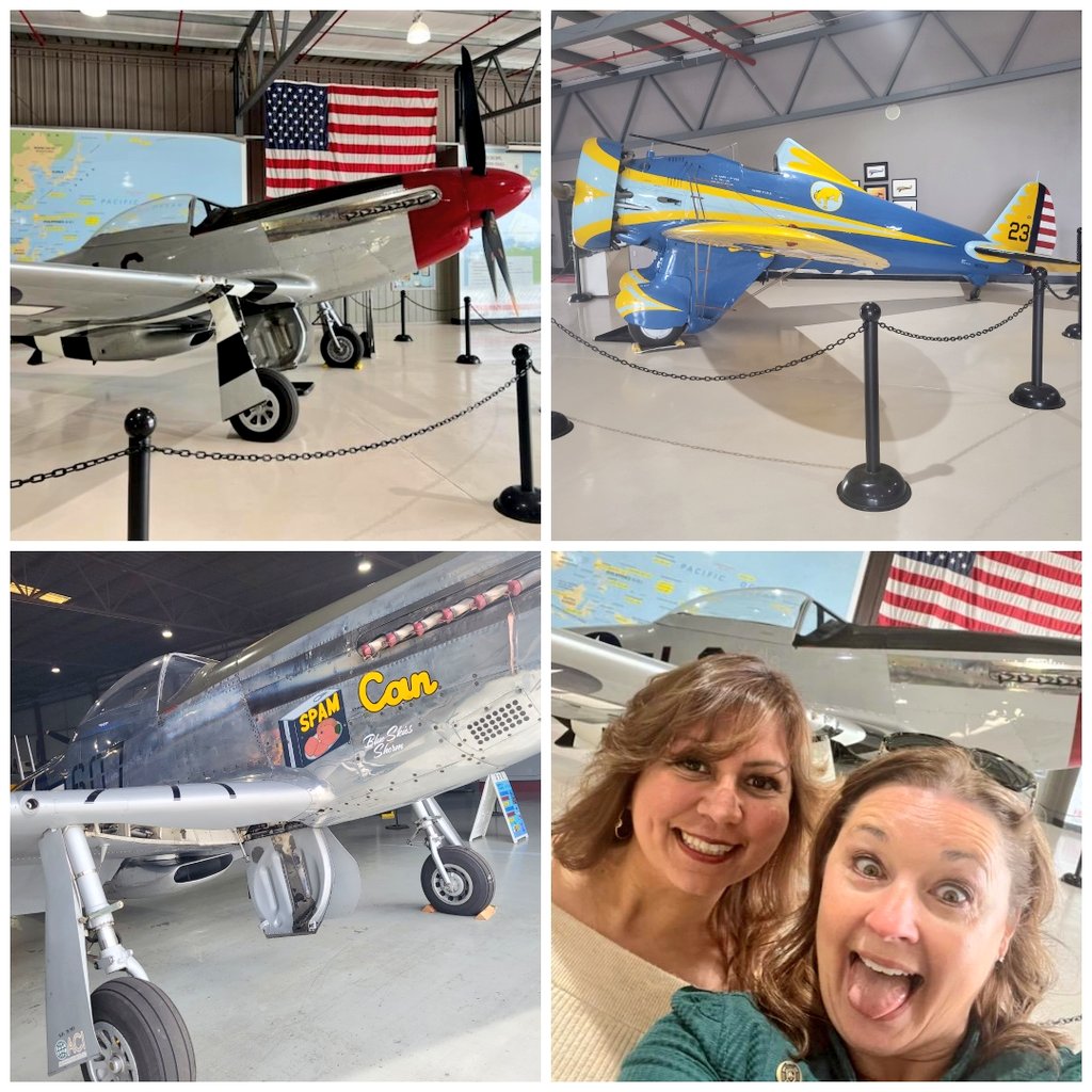pammontana1's tweet photo. I want to fly away! Checking out hangars for Big Wigs Bash! #TopGun #mayevent https://t.co/nktU3v4gQw