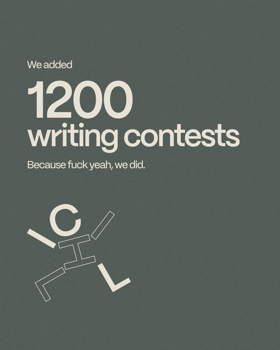 Chill Subs (@chillsubs) on Twitter photo 💥Soo we added 1200 writing contests and 800 more lit mags. You're welcome
<a href="/swamp_pink/">swamp pink</a>
<a href="/CraftLiterary/">CRAFT</a>
<a href="/MastersReview/">The Masters Review</a>
<a href="/FracturedLit/">Fractured Lit</a>
<a href="/RoomMagazine/">Room Magazine</a>
<a href="/WritersDigest/">Writer's Digest</a>
<a href="/winningwriters/">WinningWriters.com</a>
<a href="/BathNovelAward/">Bath Novel Awards</a>
<a href="/sarabandebooks/">Sarabande Books</a>
<a href="/TheFLReview/">The Florida Review</a>
<a href="/NorthAmerReview/">North American Review</a>
<a href="/flashfroglitmag/">Flash Frog</a>
chillsubs.com/browse/contests 💥Soo we added 1200 writing contests and 800 more lit mags. You're welcome
<a href="/swamp_pink/">swamp pink</a>
<a href="/CraftLiterary/">CRAFT</a>
<a href="/MastersReview/">The Masters Review</a>
<a href="/FracturedLit/">Fractured Lit</a>
<a href="/RoomMagazine/">Room Magazine</a>
<a href="/WritersDigest/">Writer's Digest</a>
<a href="/winningwriters/">WinningWriters.com</a>
<a href="/BathNovelAward/">Bath Novel Awards</a>
<a href="/sarabandebooks/">Sarabande Books</a>
<a href="/TheFLReview/">The Florida Review</a>
<a href="/NorthAmerReview/">North American Review</a>
<a href="/flashfroglitmag/">Flash Frog</a>
chillsubs.com/browse/contests