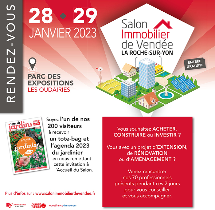DuplexAndCo's tweet photo. VOUS AVEZ UN PROJET IMMOBILIER QUEL QU’IL SOIT… ?
Le @SalonImmoVendee et ses 70 professionnels de l'immobilier et de l'Habitat sont là pour vous accompagner à chaque étape ce projet. 
Rendez-vous les 28 et 29 janvier 2023 au Parc Expo des Oudairies à La Roche/Yon ! https://t.co/LZywF9zFTQ