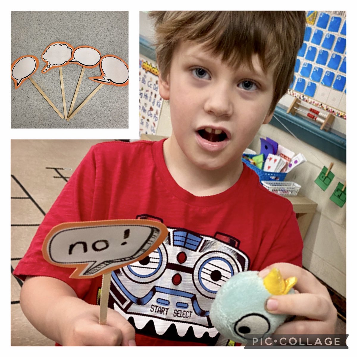 mrs_lharrison's tweet photo. We can use speech bubbles in our writing, reading, and play! How fun! 💭 @BrookhouseElem @HrceLiteracy https://t.co/9xHkedVI3W