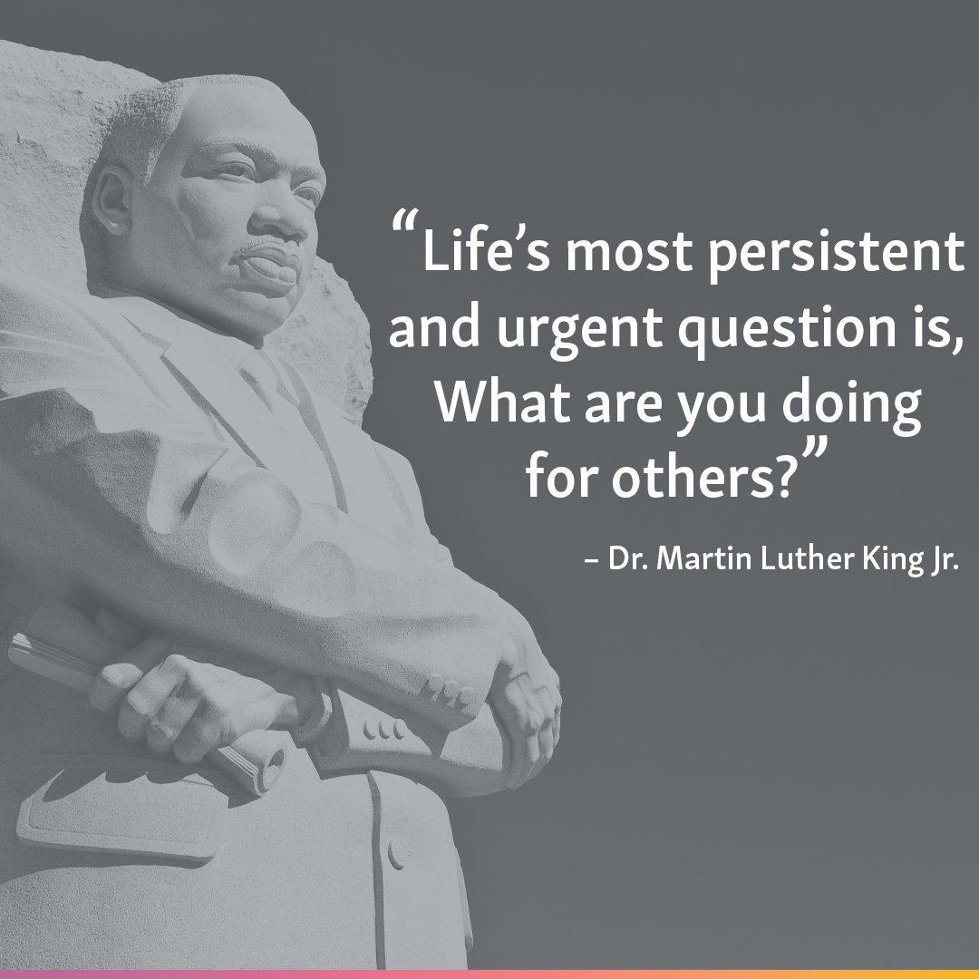 Today, we honor Dr. Martin Luther King Jr.’s legacy &amp; reflect on our pledge to advocate on behalf of those with diverse backgrounds, cultures &amp; experiences. We strive each day to honor Dr. King’s commitment to equity &amp; justice for all through our service in the community. #MLKDay