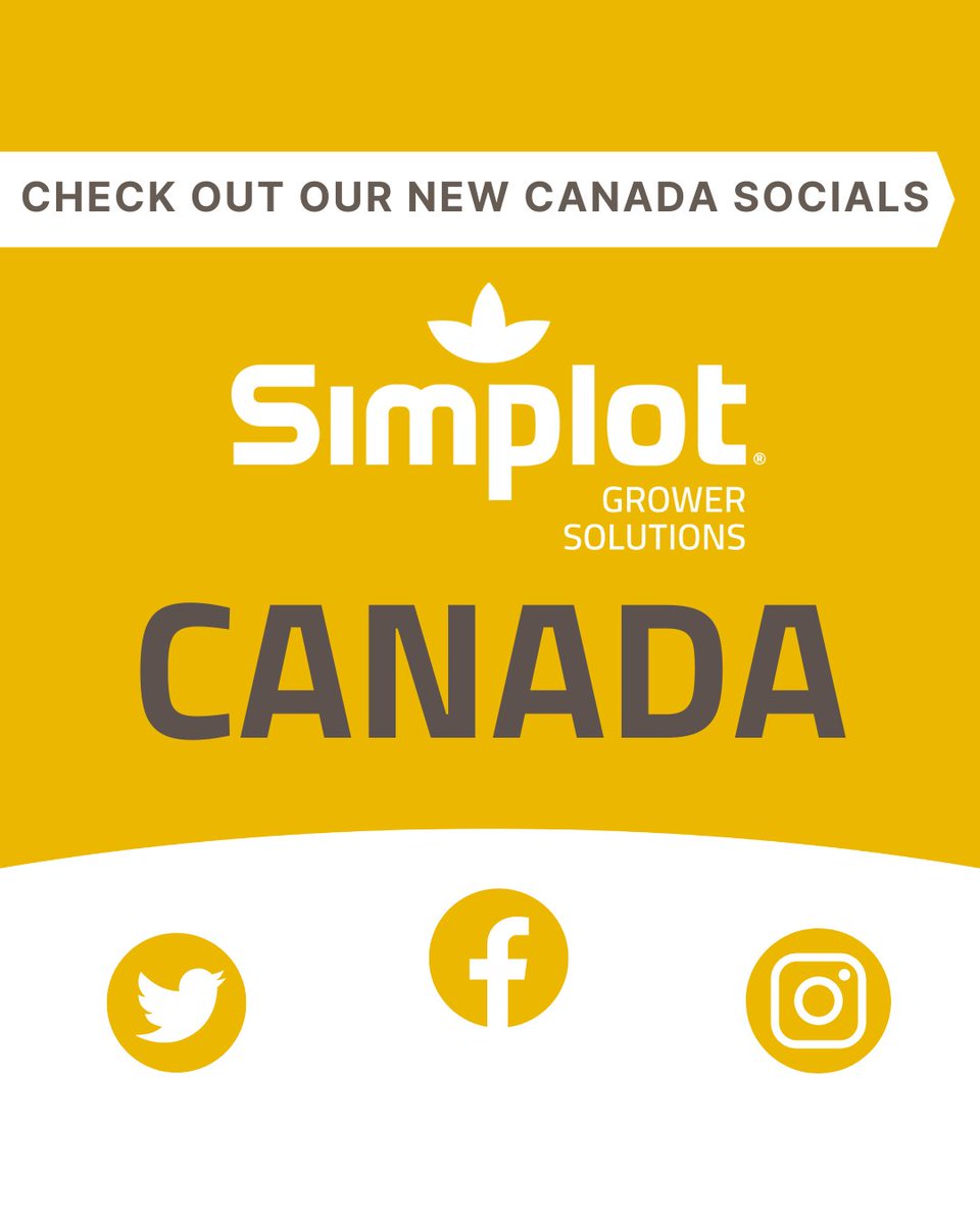 Check out our new @Simplot_SGSCAN social channels! 👀 You can now find our new Canada-related content on Twitter, Facebook, and Instagram! 🍁
.
#simplotgrowersolutions #sgs #innvictis #croplife #seedsolutions #agriculture #farmerlife #farmers #feedingtheworld #canadaagriculture
