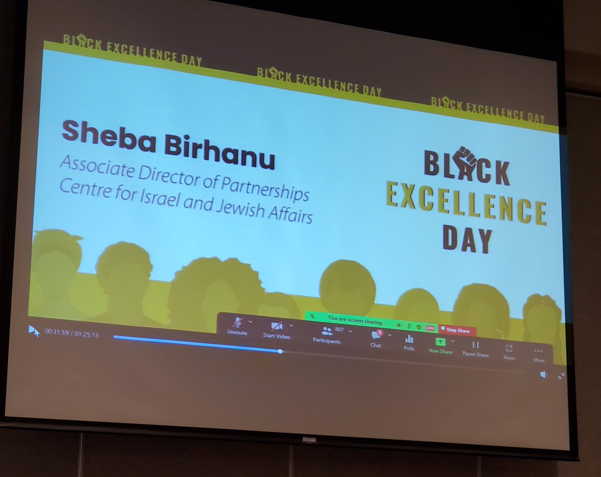 Always great to hear from my <a href="/CIJAinfo/">CIJA</a>
colleague and Jewish Black activist <a href="/shebadigital/">sheba</a> about the importance of allyship and the need to stand up in solidarity with marginalized communities #BlackExcellenceDay
