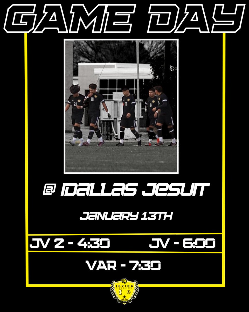 Game Day vs. Dallas Jesuit 

#TigerSoccer #OnTheHunt #District76A #TexasTornadoDesigns #TigerFamily #WeAreIRVINGHIGH 
@sambacker61
@coach_coronado7 @CoachRobIHS @IrvingISD @IISDAthletics @IrvingHigh