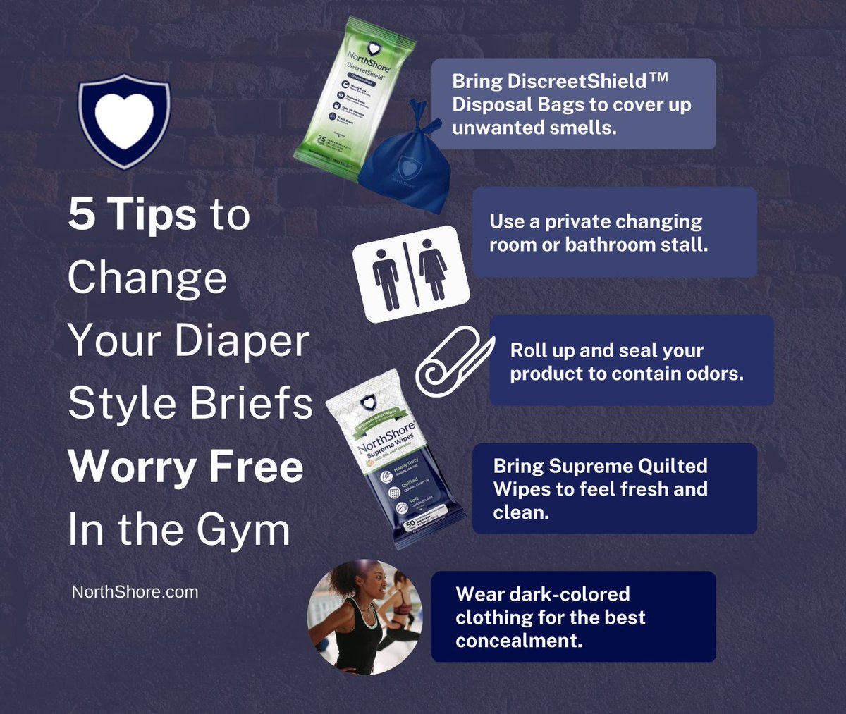 NorthShoreCare's tweet photo. Starting to get back into the gym in the new year? NorthShore has you covered. 💙 (literally)

Find the product that works best for you so that you can stay dry and confident at the gym! Visit https://t.co/qCjP6YAcmN

#gymbag #incontinencetips #urinaryincontinence #Incontinence https://t.co/m3phoVwRbt