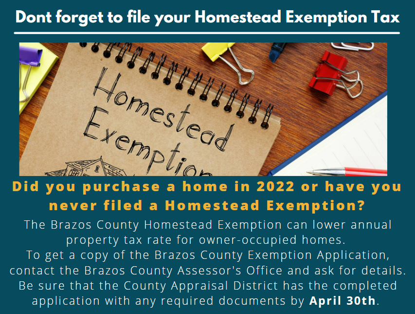 LaceyHRealtor's tweet photo. ADV: Important Homestead Exemption Information and Jan Community Events - https://t.co/yFNlnnCXKn https://t.co/oKapnFbEac