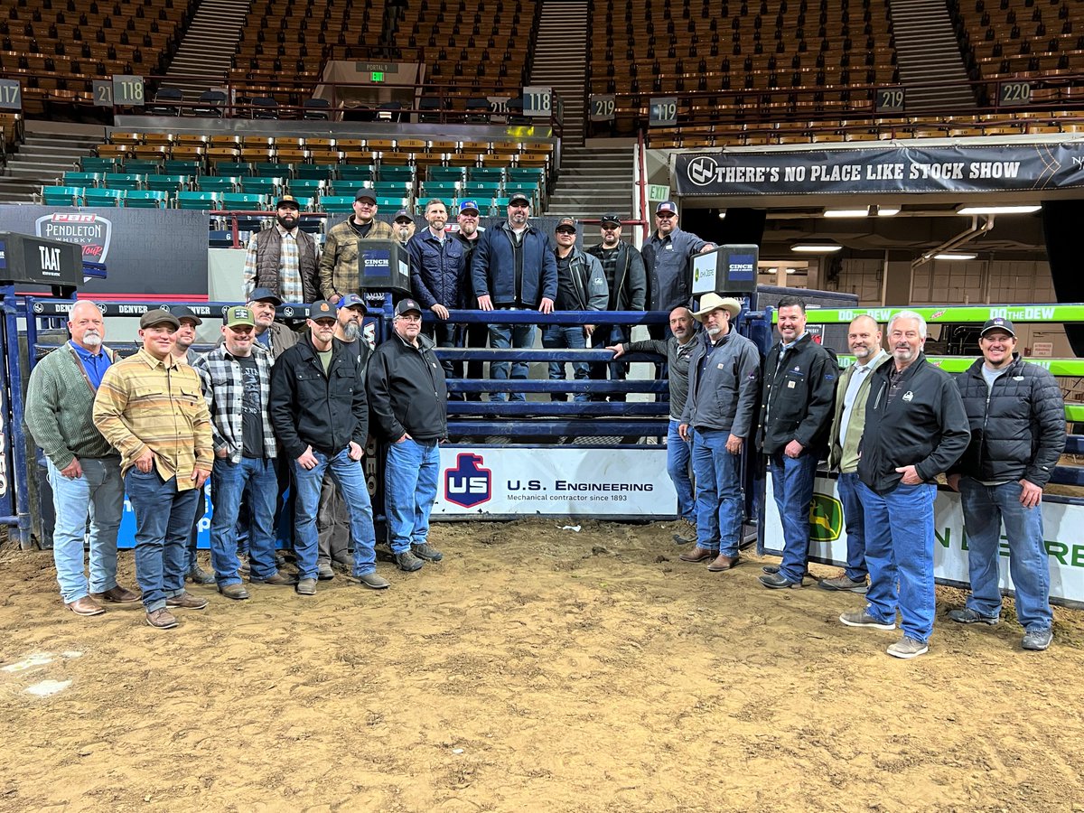 USEngineering's tweet photo. Earlier this week, U.S. Engineering team members attended the Pro Bull Riding finals at the 2023 @NationalWestern Stock Show in Denver. As official NWSS partners, we got a backstage tour and met some world-famous Clydesdales. #NoPlaceLikeStockShow https://t.co/5NmNQB4B6j