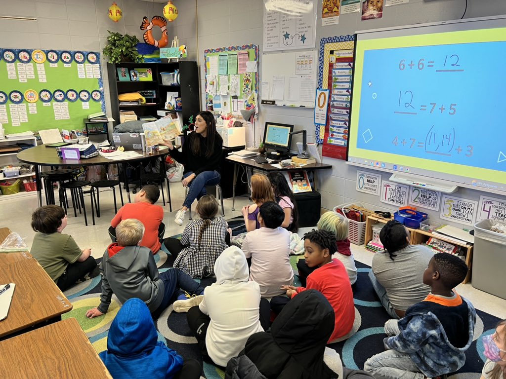 MrsVentrillo's tweet photo. Enjoyed a story about the equal sign today with Ms. Bryant! @msjbryant #TogetherWeShine https://t.co/chIgO1beTI
