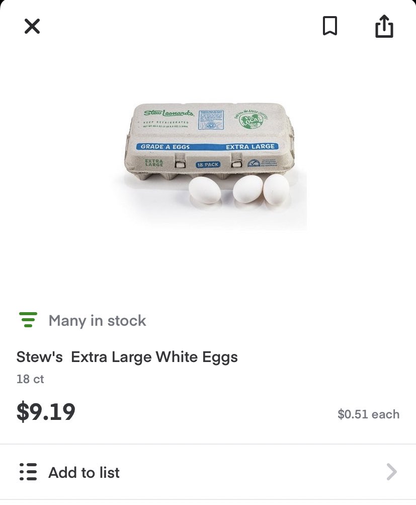 Alchemy20plus1's tweet image. Where are eggs $5.00?    

Stew Leonard's and Stop &amp;amp; Shop didn't get the memo 🥚   

Prices via instacart as of 1/13/23👇🏽