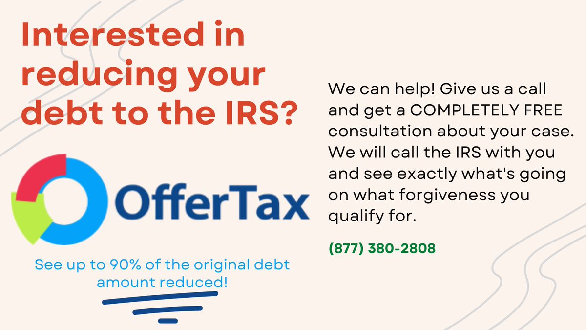 #TaxTwitter #IRS #IRSdebt #debtforgiveness #TaxPrep #OfferTax #TaxServices #TaxReturns #taxes