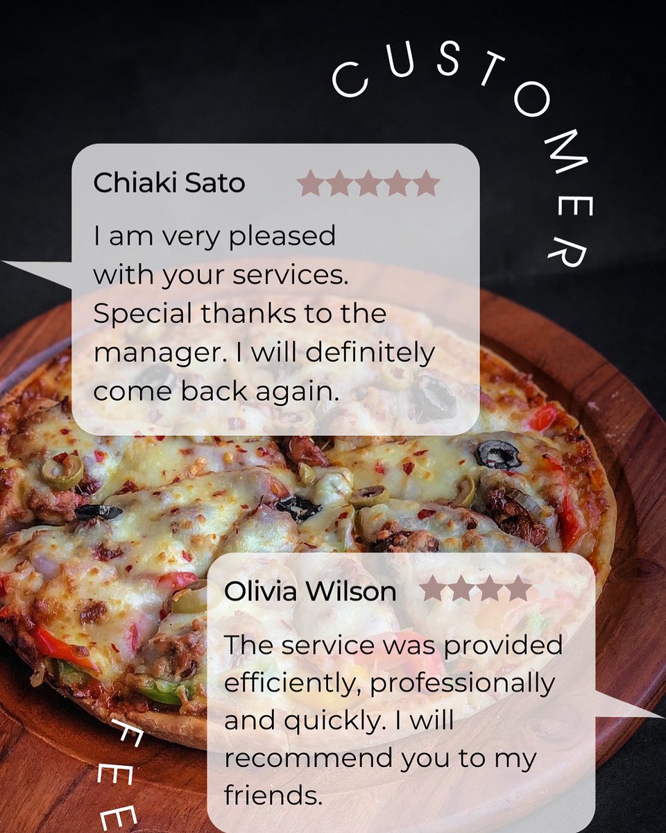 Adam_Pizza_'s tweet photo. Check out this amazing feedbacks from our customer reviews!!!

#pizza #delicious #happycustomers https://t.co/c6LVswpgqZ