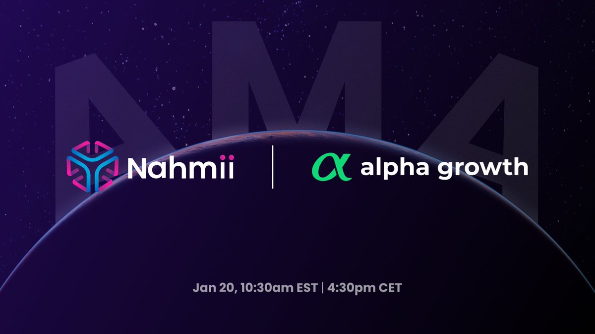 alphagrowth1's tweet photo. 🔊Tune in for AMA with @Nahmii_io next week!

💡Revolutionary Layer-2 Scaling Solution for @ethereum Blockchain🔗

📅 Next Fri, Jan 20
⏰ 10:30am EST | 4:30pm CET
📩 Drop your questions:
https://t.co/CRe0obqZuk https://t.co/aIp3JmssZf