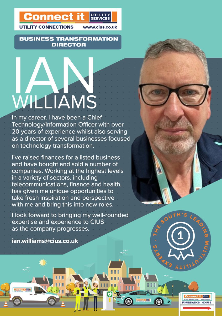 Due to the success and growth of our business, we are excited to announce that Ian Williams has been promoted to Business Transformation Director at Connect It!