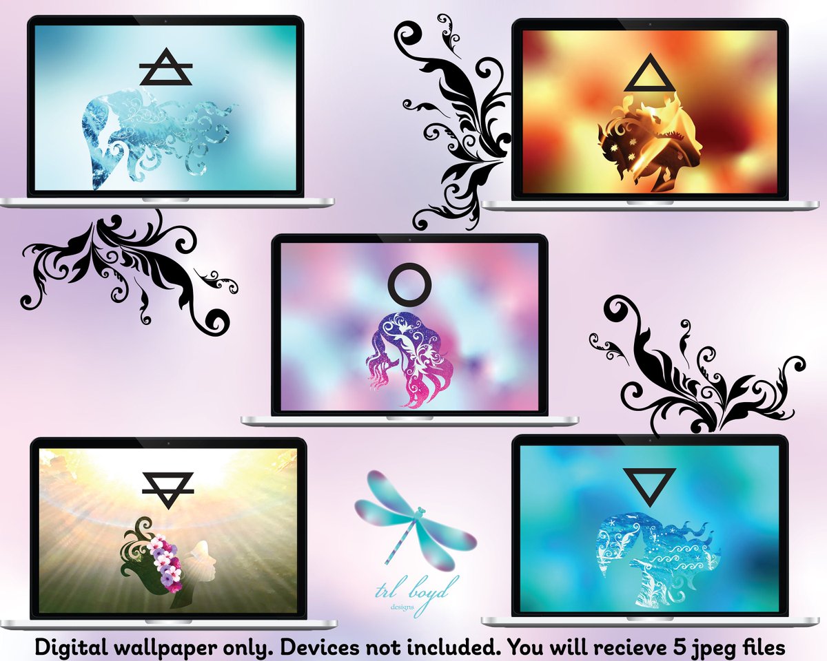 New element digital wallpapers available at the TRL Boyd Designs #etsy shop, etsy.me/3GBn82h #digitalwallpaper #fourelements #fiveelements #elements #laptopwallpaper