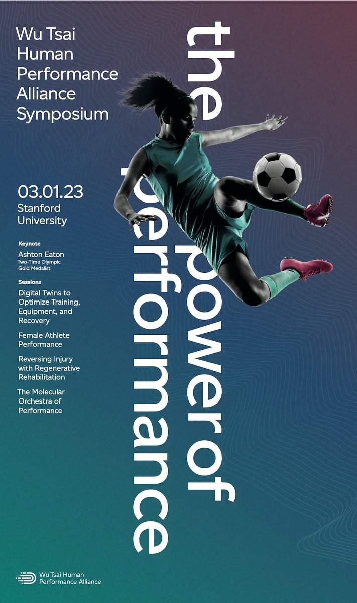 Get ready for the inaugural Wu Tsai Human Performance Alliance Research Symposium on March 1, 2023 at Stanford University! Visit our website to view a more detailed agenda and register to attend. bit.ly/3ZrTAg3
