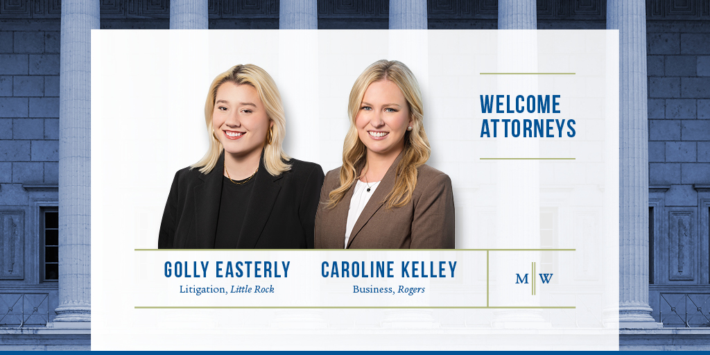 MitchWillLaw's tweet photo. We are pleased to announce Attorneys Golly Easterly and Caroline Kelley have joined our firm as associates. Golly joins the litigation practice and Caroline focuses her practice in business. Welcome to Mitchell Williams! Learn more:  https://t.co/2u0AzHj9AV https://t.co/h7Q22ZNYx7