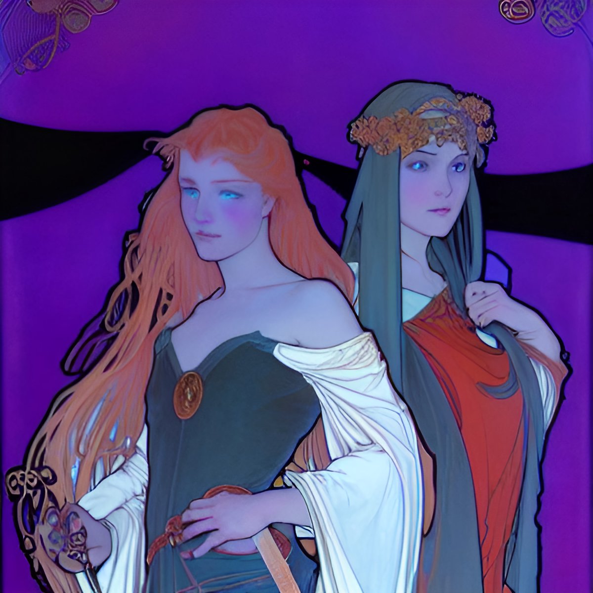 CaptainKestrel's tweet photo. The Themecyrus Twins (Fiction in Alt text) #AIArt #AIArtwork https://t.co/P3rfbkdN3k