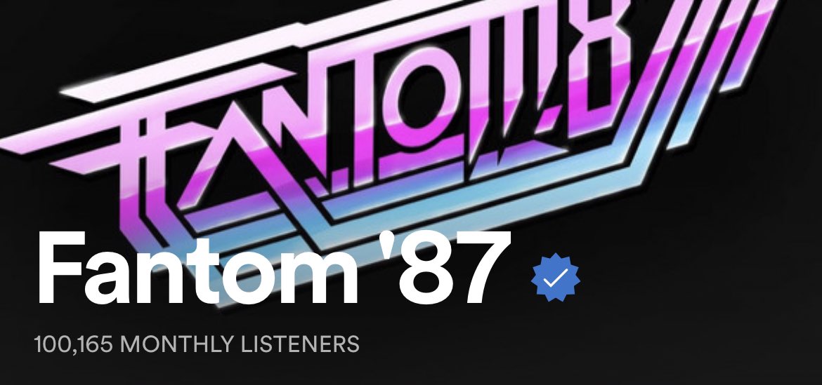 Made it to 100k monthly listeners! Thank you everyone who has streamed my music! #retrowave #music #spotify #stream #synthwave #synth #rad #fans #awesome