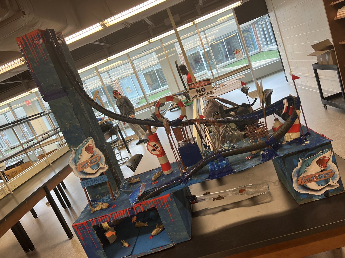 MarysvilleECHS's tweet photo. Students in our Pre-Calc and Physics classes worked together to study Kinematics and graphing through the design and building of roller coasters. #STEMeducation https://t.co/e9bW9D8F8v