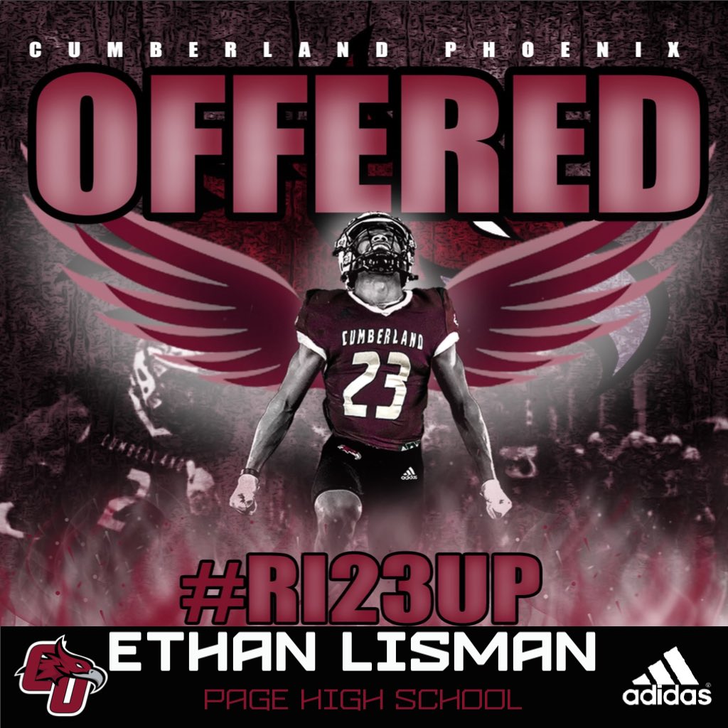 Ethan Lisman (@lismanethan10) on Twitter photo Extremely blessed to have received an offer from Cumberland University! @jaythanmarsh1 <a href="/pagefootball/">Page Patriots Football</a> @pagepatriots_ <a href="/wcsPHScr/">Charles Rathbone</a> <a href="/coachgoose54/">Jake Goossen-Brown</a> Extremely blessed to have received an offer from Cumberland University! @jaythanmarsh1 <a href="/pagefootball/">Page Patriots Football</a> @pagepatriots_ <a href="/wcsPHScr/">Charles Rathbone</a> <a href="/coachgoose54/">Jake Goossen-Brown</a>
