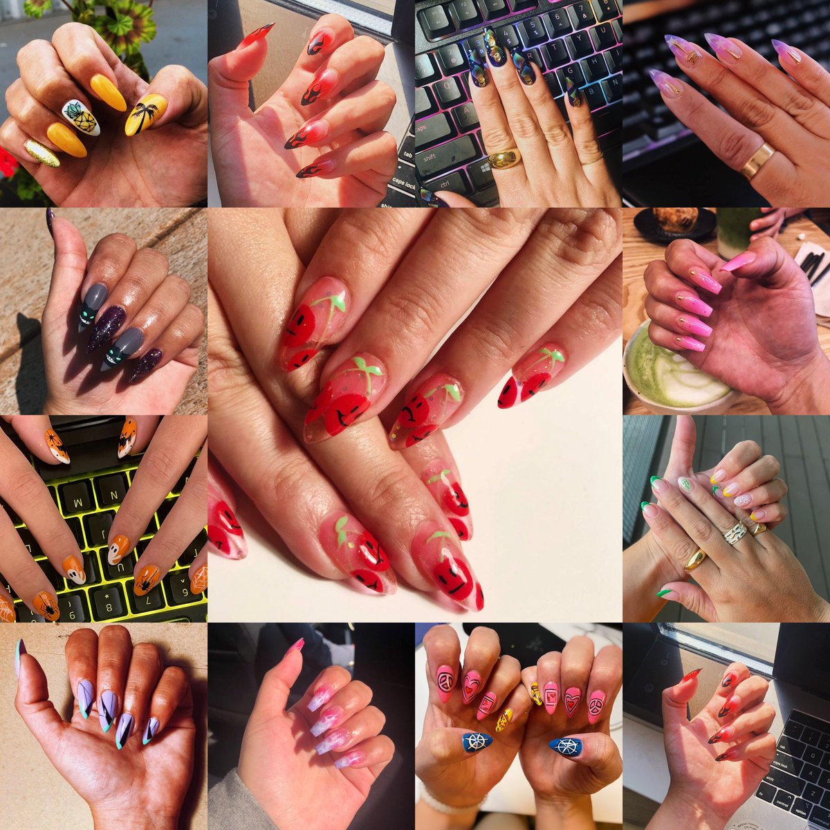 Ana_M_Medina's tweet image. I was looking back at some of my favorite #coderclaws and I miss my nail artist 😭
the sad/happy/unemotional cherries 🍒 were some of her best work and I wish I had those right now 💅🏽 🫥🫡✨