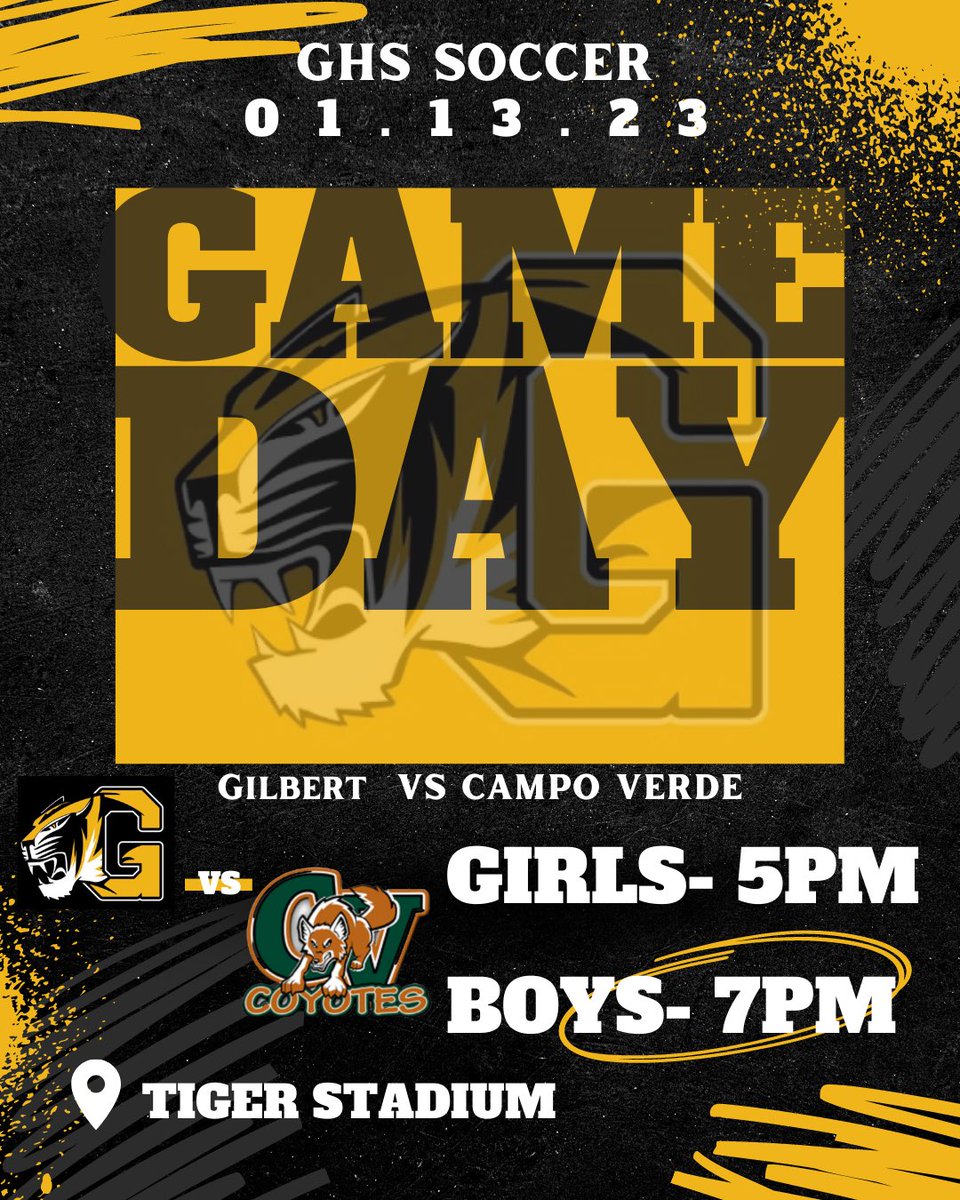 GPS Rivalry Game! The Tigers host Campo Verde tonight at Tiger Stadium. ⚽️🐯 #TigerStrong