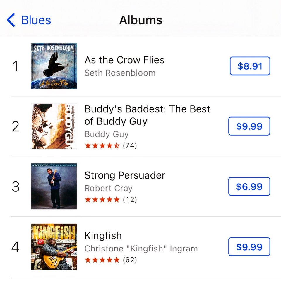 digmusic's tweet photo. Congrats @seth_rosenbloom #1 Blues Album at @AppleMusic !  Check out Seth on Apple Music's Road House playlist here --> https://t.co/17p3b1I9to  or the full album at your favorite destination here --> https://t.co/e5aeFeYiQ4
#SethRosenbloom #AsTheCrowFlies #BluesGuitar #bluesrock https://t.co/pdeSsFk9gy