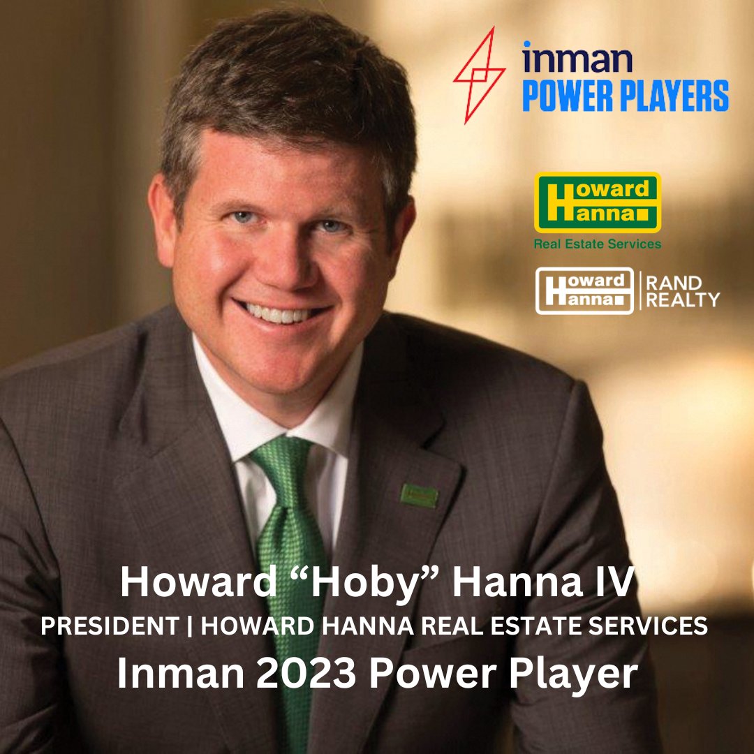 HHRandRealty's tweet photo. Howard Hanna | Rand Realty congratulates Howard “Hoby” Hanna IV for being recognized as a 2023 Inman Power Player.
The award recognizes the most innovative and influential executives from across the real estate industry. https://t.co/3nMWSJXuyZ