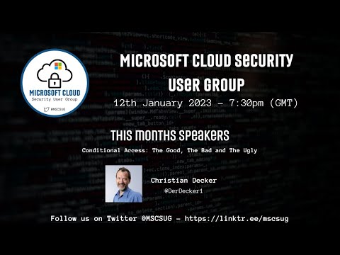 MSCSUG's tweet image. Did you miss our Microsoft Cloud Security User Group last night with @Derdecker talking about Conditional Access: The Good, The Bad and The Ugly.   You can now catch it on our YouTube Channel - go.mscsug.org/Jan23YT 
 #MSCSUG #CloudSecurity #MicrosoftSecurity #conditionalaccess