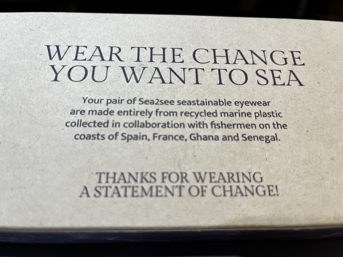 RebeccaTD's tweet photo. #NewGlasses #RecycledPlastic. Cannot recommend enough!! Super lightweight. More info: https://t.co/VwfDEcXfOe
Income to fishing communities #Ghana #Senegal #France & #Spain
#Sea2See
#Sea2SeeEyewear
#Sustainable
#EnvironmentallyFriendly #CarbonNegative
#Green #PlasticFantastic https://t.co/2DeJX6pQ0M