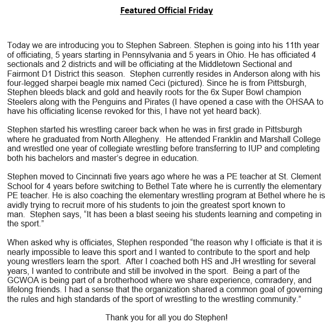 GCWOA's tweet image. #FeaturedOfficialFriday   #GCWOA