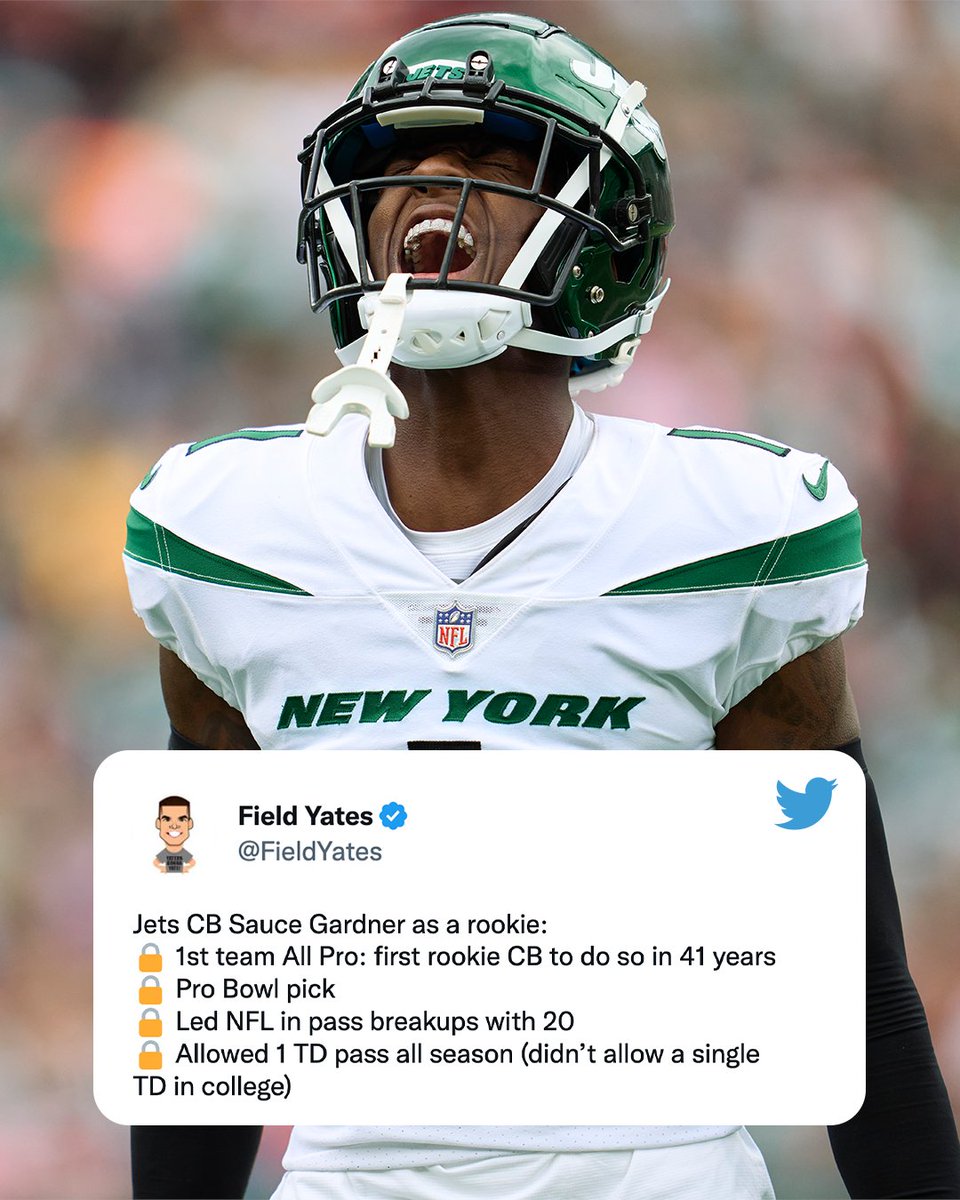 Gifted 🙌 <a href="/iamSauceGardner/">SAUCE GARDNER</a> 

(h/t <a href="/FieldYates/">Field Yates</a>)