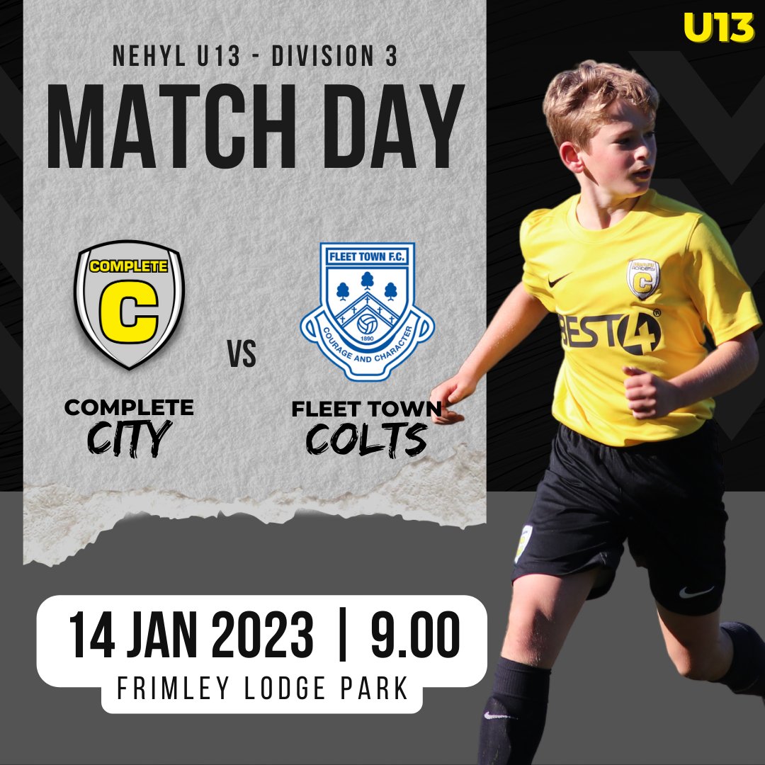 ⚽️ U13 Complete City Fixture ⚽️

🆚 Fleet Town Colts
📆 Saturday 14th Jan 2022
⏰ 9:00am KO
🏆 NEHYL Div 3
🏟 Frimley Lodge Park

#UTC #grassroots #grassrootsfootball #risingballers #futureballers