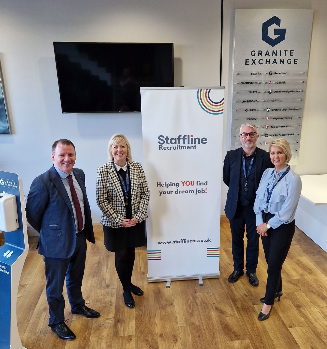 Newry Chamber (@newrychamber) on Twitter photo CEO, Tony McKeown was delighted to visit our member, <a href="/StafflineIre/">Staffline Recruitment Ireland</a> at their new office in Newry this morning in <a href="/GraniteNewry/">Granite Exchange Newry</a>.
Drop in or phone 028 3025 1808 to see how the team can help you find your dream job or help your business with your recruitment. CEO, Tony McKeown was delighted to visit our member, <a href="/StafflineIre/">Staffline Recruitment Ireland</a> at their new office in Newry this morning in <a href="/GraniteNewry/">Granite Exchange Newry</a>.
Drop in or phone 028 3025 1808 to see how the team can help you find your dream job or help your business with your recruitment.