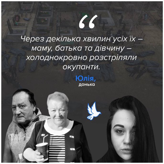lilianaf523's tweet photo. UCRANIA. El 16 de marzo, un soldado ruso llevó a Karina, una joven torturada y herida, al patio frente a la casa de la pareja de ancianos Mazokh en Bucha. Pani Natalia se apresuró a ayudarla. Los invasores les dispararon a todos. ¿Cómo puede un ser humano hacer algo así?… https://t.co/7DLxqjFOv8