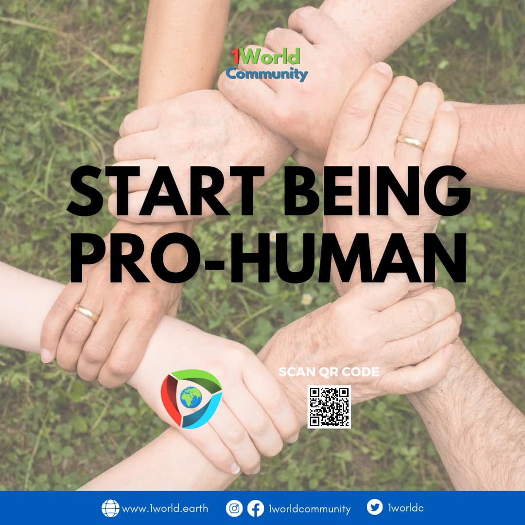 1worldC's tweet image. honoring each person's worth and dignity is a key component of being pro-human. When we are pro-human, we collaborate to improve the world for everyone.

Are you pro-human?

👉🏻 bit.ly/survey1world

#prohuman #advocate #equality #empathy