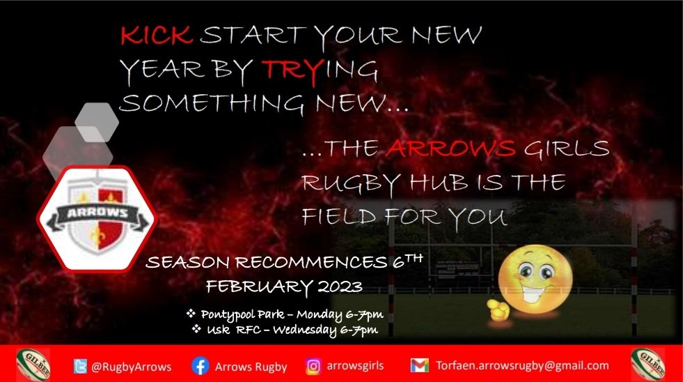 RugbyArrows's tweet image. DO YOU WANT YOUR DAUGHTER TO TRY SOMETHING NEW??

◇ Get her out of the house &amp;amp; active
◇ Grow her social circle
◇ Be more focused in school

The Arrows Girls Rugby Club is what you're looking for.

Come &amp;amp; join our Rugby Family 🏹🏉🏹
#HERstory #Gameforall #thisgirlcan #Rugby