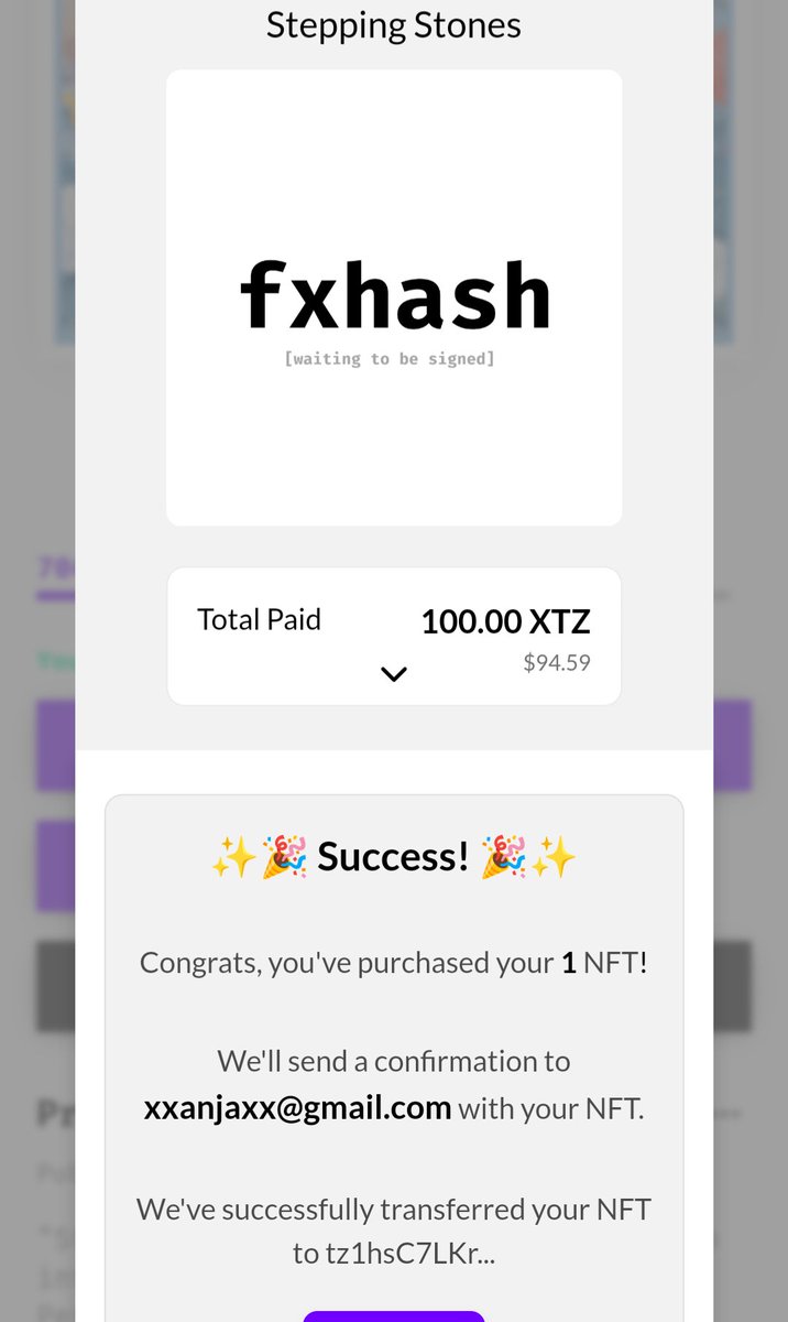 📣 Minting with credit card is now live on <a href="/fx_hash_/">fxhash</a> 🥳 Try it out! 

For example with Stepping stones by <a href="/teaboswell/">Tyler Boswell</a> is still minting 👀 fxhash.xyz/generative/218…